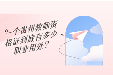 一个贵州教师资格证到底有多少职业用处